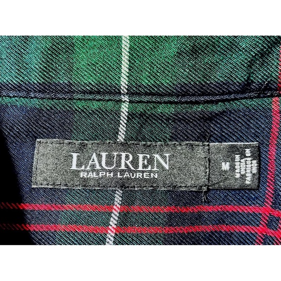 Lauren Ralph Lauren Women's Black Label Size M Tartan Plaid Button Down Shirt - Picture 4 of 11